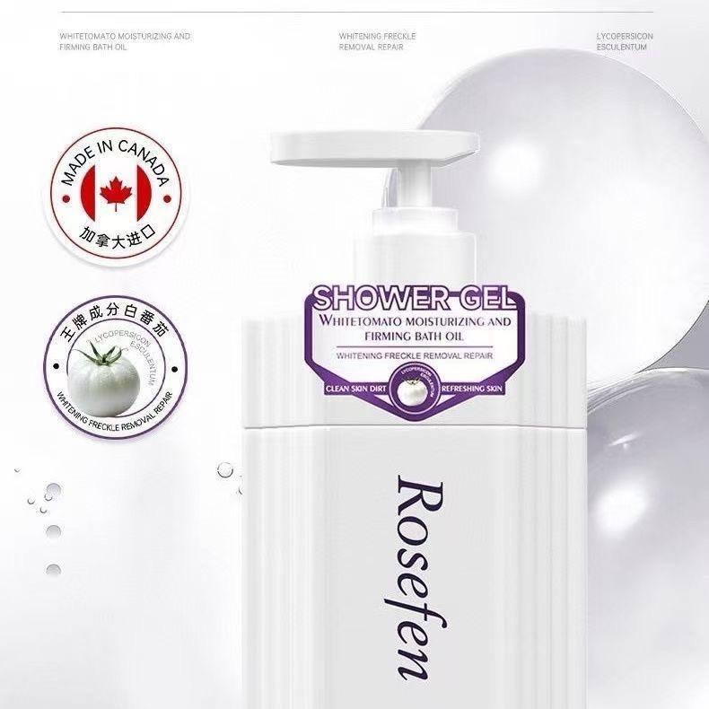 加拿大原裝進口ROSEFEN白番茄滋潤緊致沐浴油500ml-細節圖4