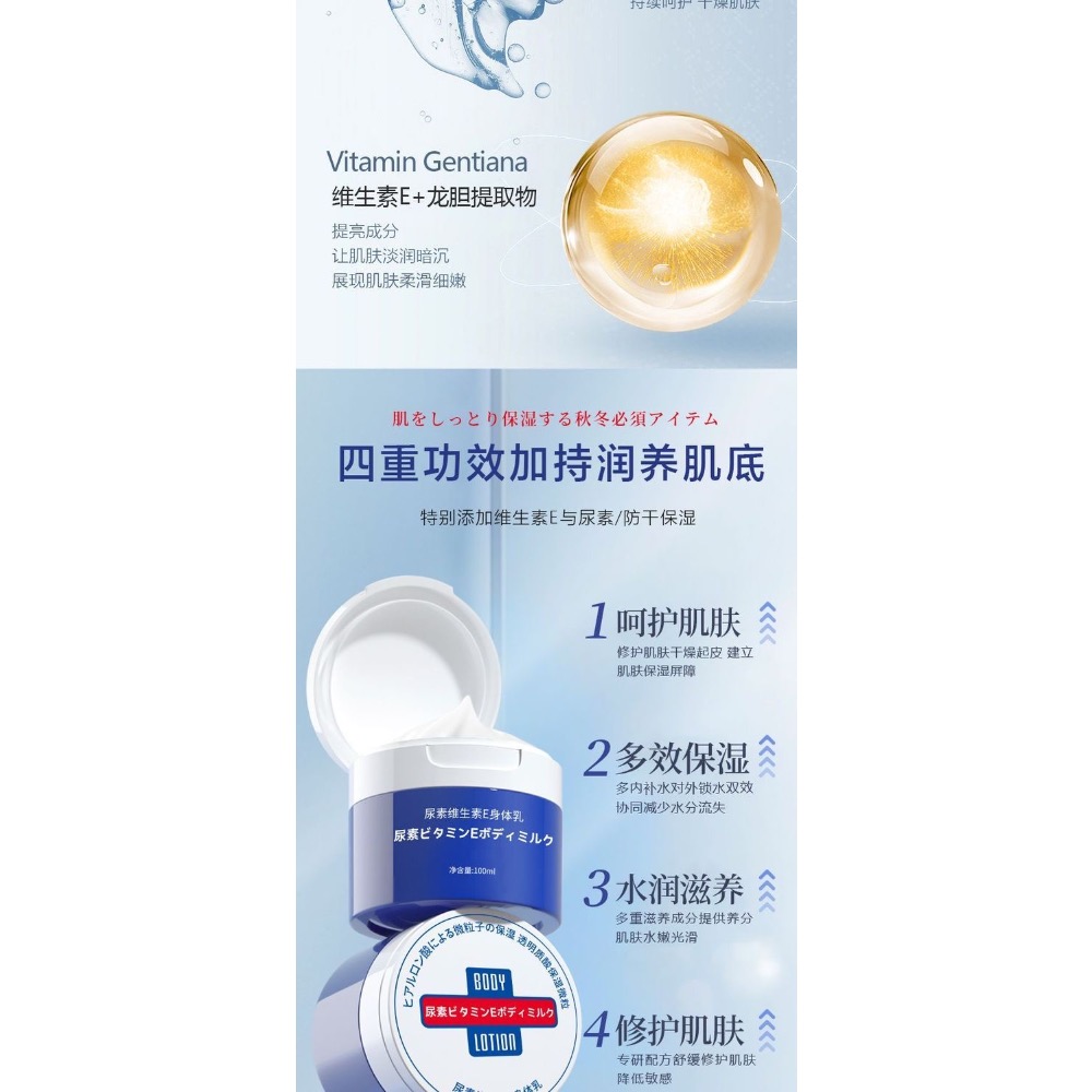 日本🇯🇵丸田尿素維生素E身體乳滋潤保濕霜2入-細節圖4