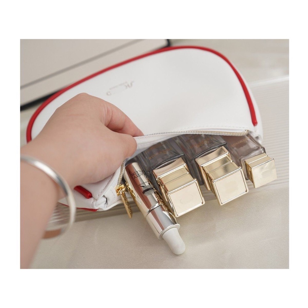 資生堂專櫃贈品白色pu化妝包-細節圖5