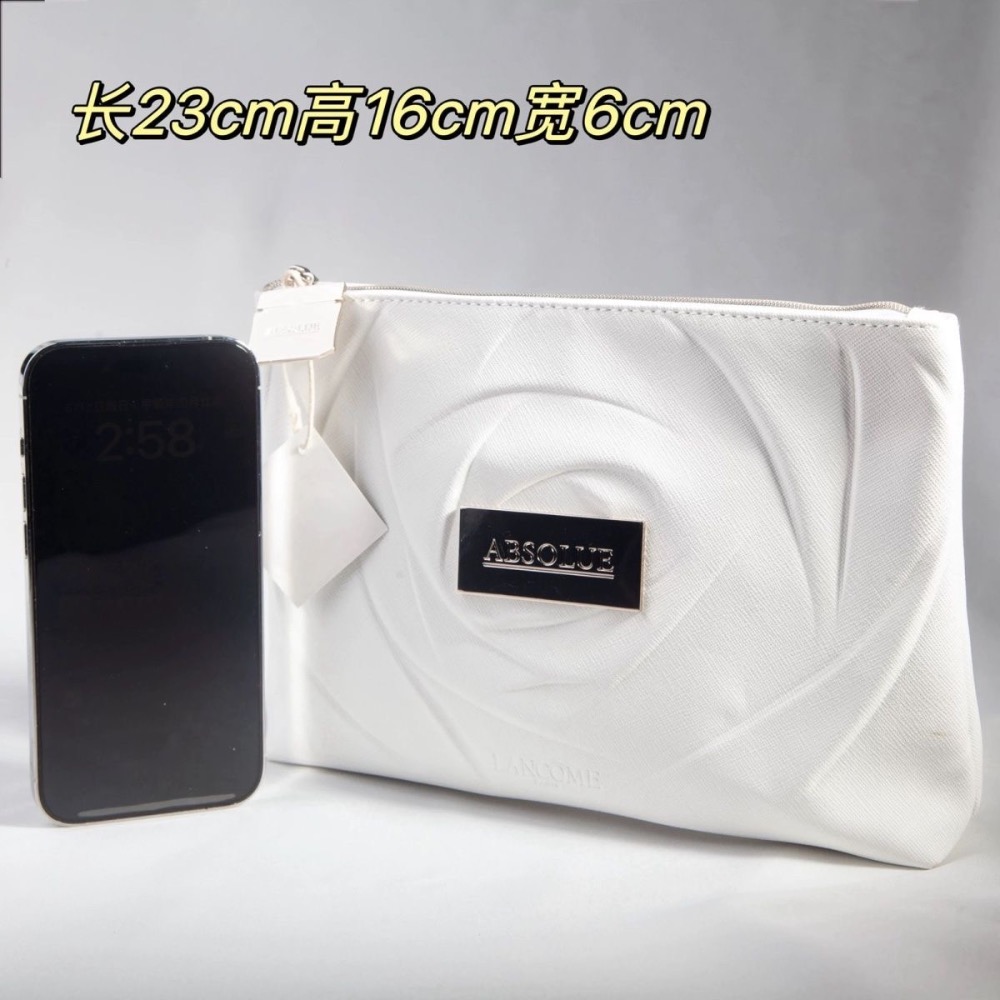 新款專櫃化妝包白色防水時尚PU便攜大容量手拿包-細節圖3