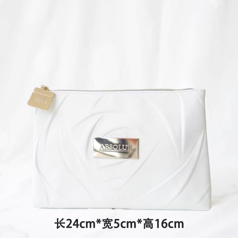 新款專櫃化妝包白色防水時尚PU便攜大容量手拿包-細節圖4
