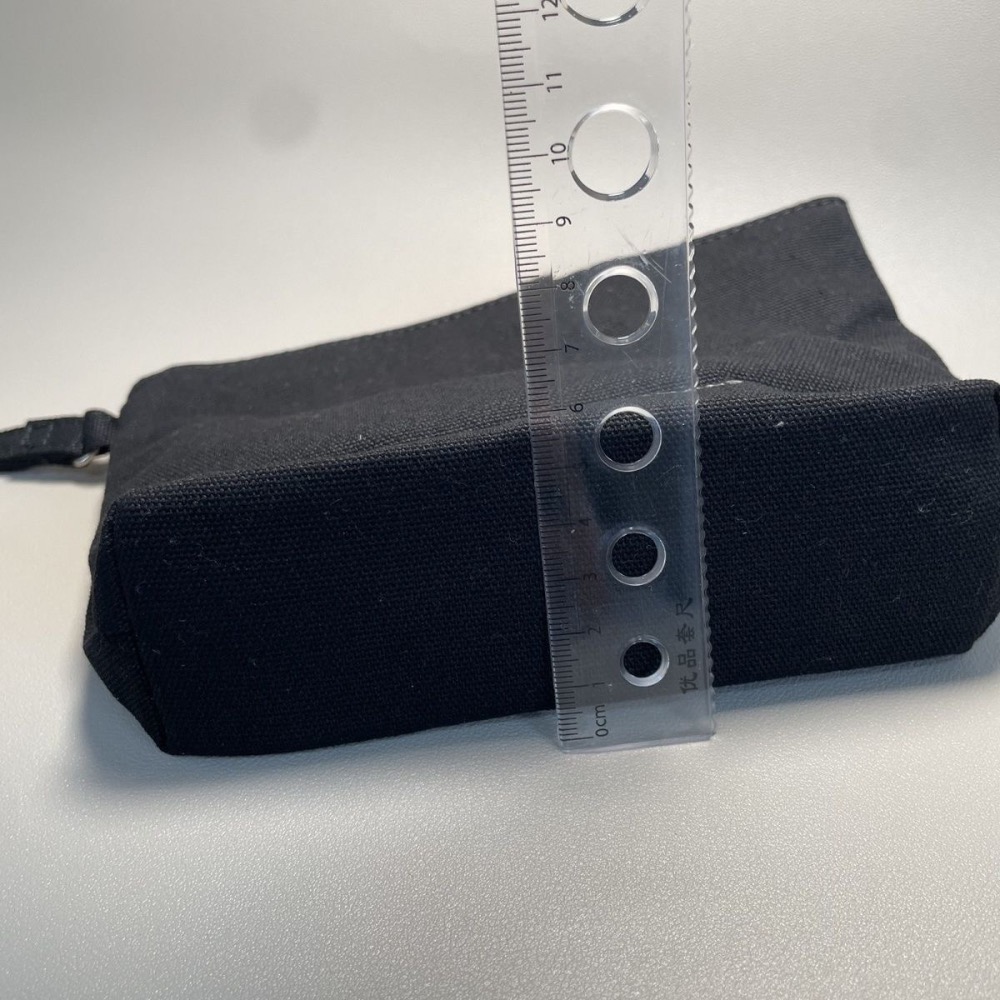 修麗家專櫃贈品 黑色帆布拉鍊手拿包洗漱包化妝包-細節圖5