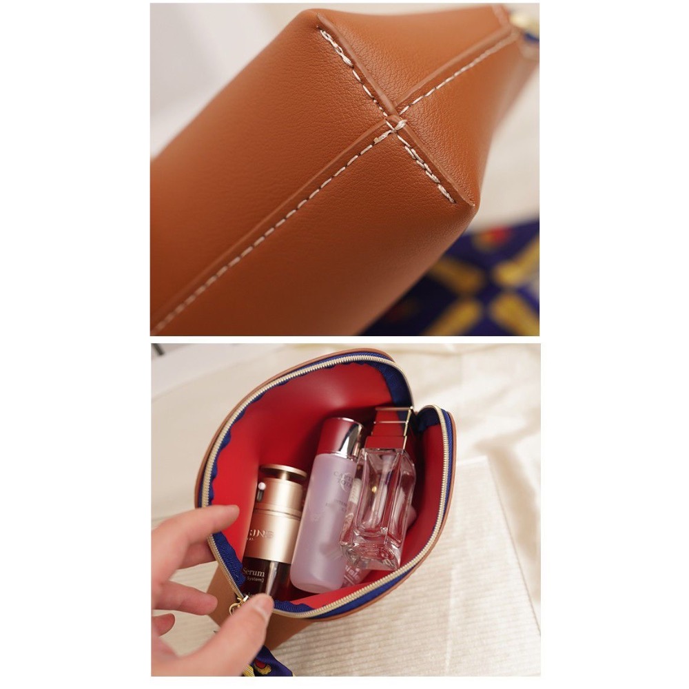 專櫃贈品收納包大容便攜PU 絲巾化妝包-細節圖2