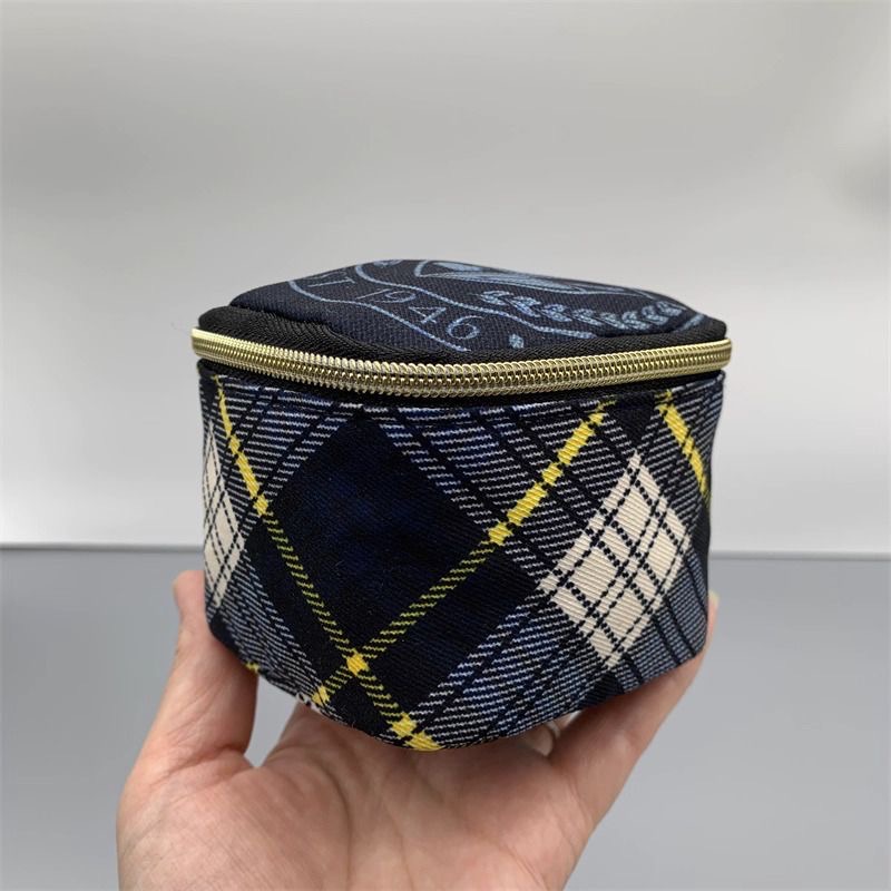雅詩蘭黛藍格布料精緻小號迷你口紅氣墊化妝包-細節圖2