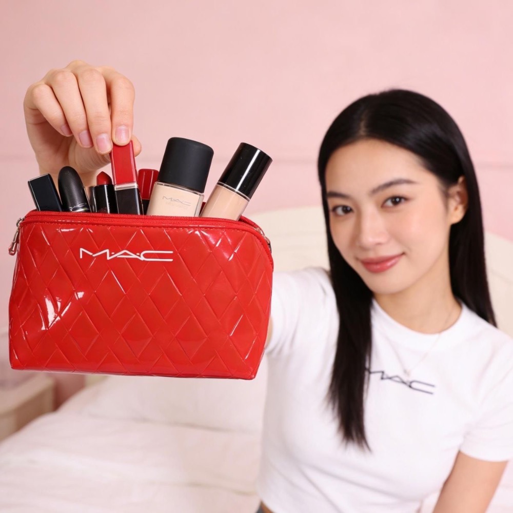 MAC專櫃贈品紅色精美化妝包-細節圖4