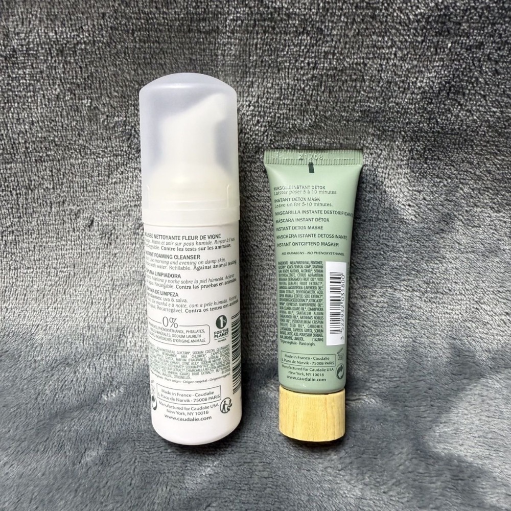 歐緹麗Caudalie葡萄籽潔面摩絲洗面奶50ml 清潔面膜15ml套組-細節圖2