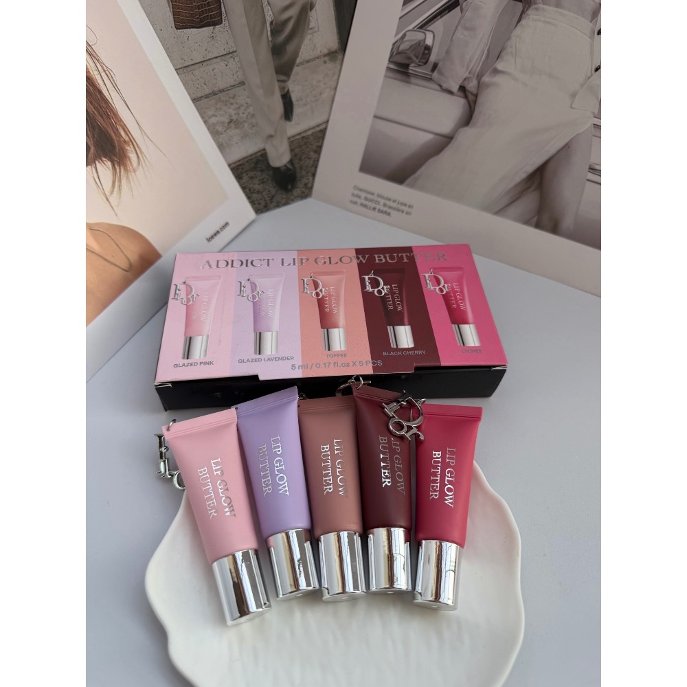 全新迪奧吊墜果凍中樣唇蜜5件套5ml-細節圖3
