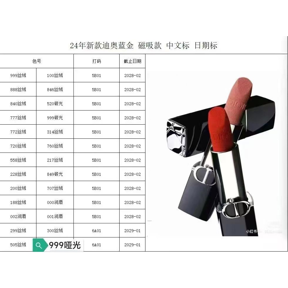 新版24版迪奧藍金磁鐵口紅-細節圖6