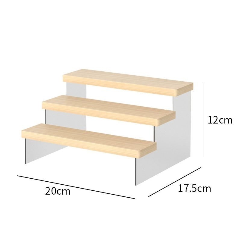 【收納高手】木頭 展示架 長20~30公分 階梯展示架 樓梯展示架 擺放架 木質架 收納架 模型架 公仔 人偶 模型玩具-細節圖6