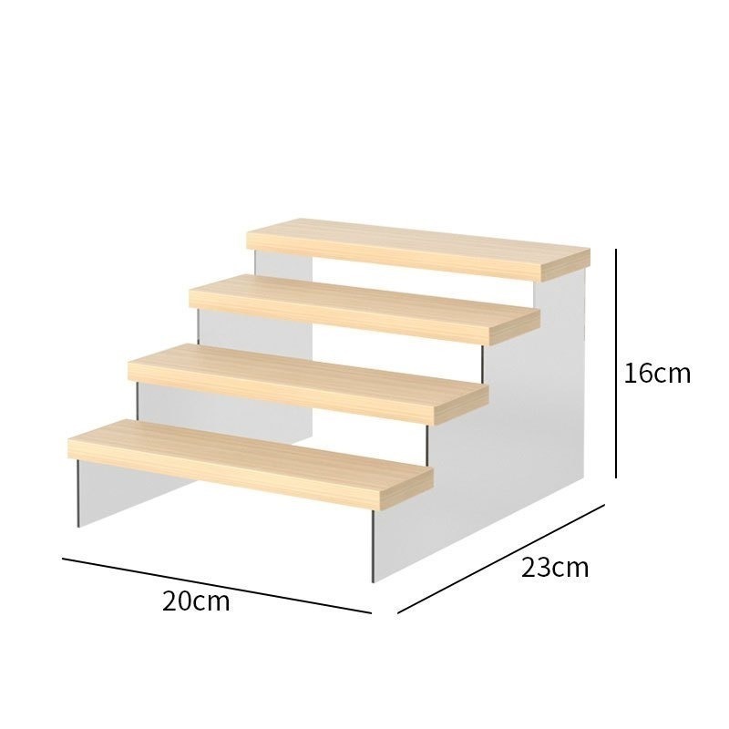 【收納高手】木頭 展示架 長20~30公分 階梯展示架 樓梯展示架 擺放架 木質架 收納架 模型架 公仔 人偶 模型玩具-細節圖7