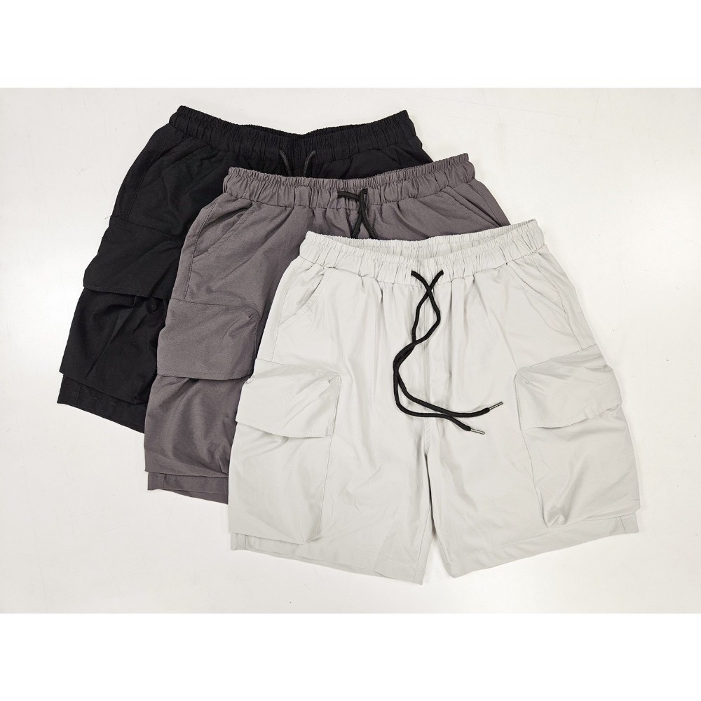 ⚡opbrand_shop⚡涼感工裝短褲 韓國 彈性 夏季 涼感材質 硬挺 休閒舒適 抽繩側口袋 素面 機能登山 衝浪-細節圖9
