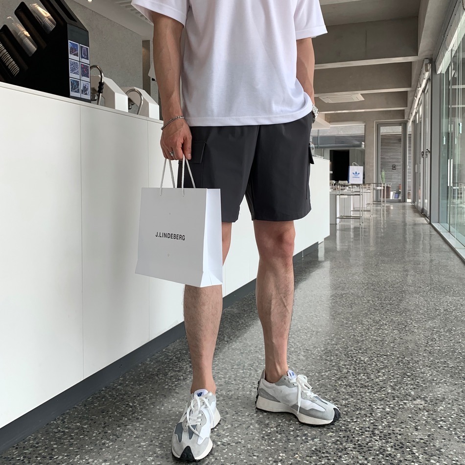 ⚡opbrand_shop⚡涼感工裝短褲 韓國 彈性 夏季 涼感材質 硬挺 休閒舒適 抽繩側口袋 素面 機能登山 衝浪-規格圖9