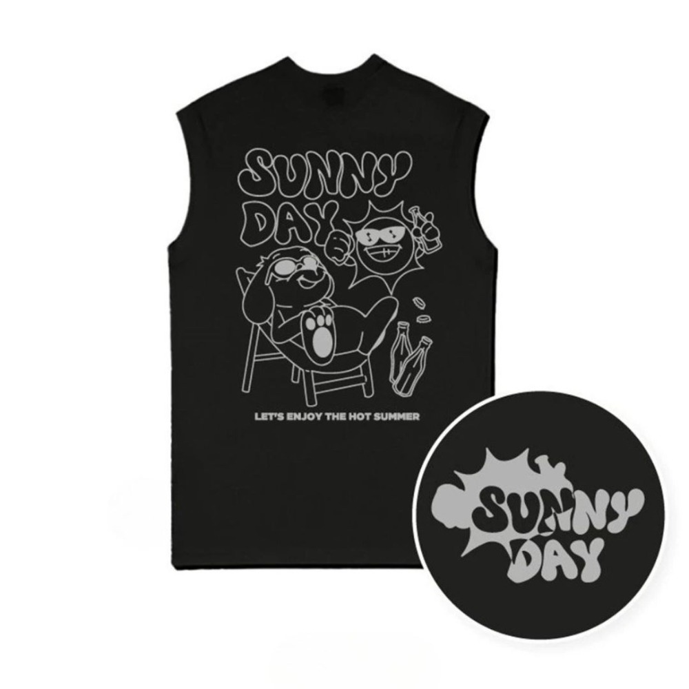 ⚡opbrand_shop⚡Q版插畫 寬肩背心 熱帶度假風 20支純棉 運動背心 無袖背心 健身背心 8A-M-VT-規格圖7