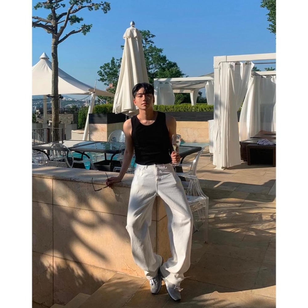 ⚡opbrand_shop⚡韓國 彈力螺紋背心 剪裁 雙線設計 合身 單穿 無袖 坦克 街頭 休閒穿搭 美式車線 重磅-細節圖3