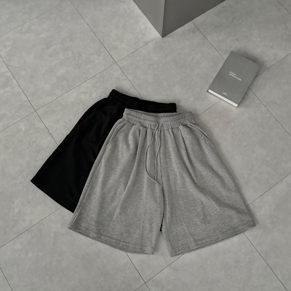 ⚡opbrand_shop⚡六分棉褲 短褲 韓國🇰🇷 垂墜感 純棉 神版型 硬挺 素面 寬大版 男女 休閒穿搭-細節圖8