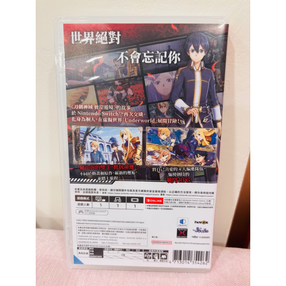 任天堂 NS SWITCH 刀劍神域 彼岸遊境 遊戲片-細節圖2