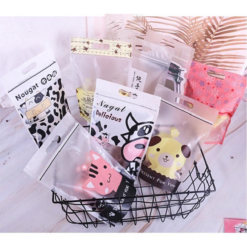 【台灣現貨】包裝袋 分裝袋 手提夾鏈袋 手提自立袋 烘培包裝袋 禮物袋 糖果袋 小物件包裝袋 磨砂收納袋-細節圖5