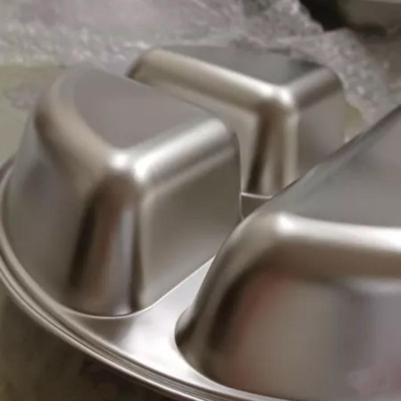 【台灣現貨】304不鏽鋼三格餐盒 不鏽鋼兒童餐盤  圓形餐盤 三格便當盒 露營野餐盒 食物盒 餐盒 便當盒 餐盤-細節圖3