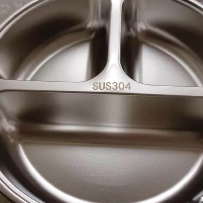 【台灣現貨】304不鏽鋼三格餐盒 不鏽鋼兒童餐盤  圓形餐盤 三格便當盒 露營野餐盒 食物盒 餐盒 便當盒 餐盤-細節圖4