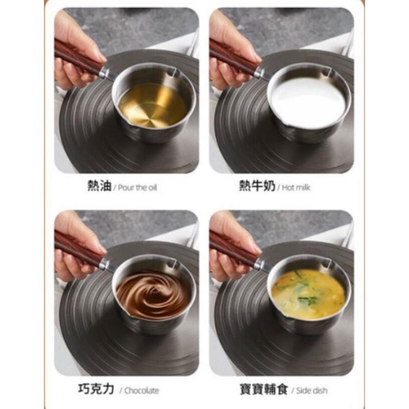 【領卷免運】 304不鏽鋼熱油鍋 小油鍋 迷你鍋 醬汁鍋 溶巧克力 烘焙小鍋 油鍋勺 醬料鍋 小鍋勺 淋油鍋 不鏽鋼鍋子-細節圖3