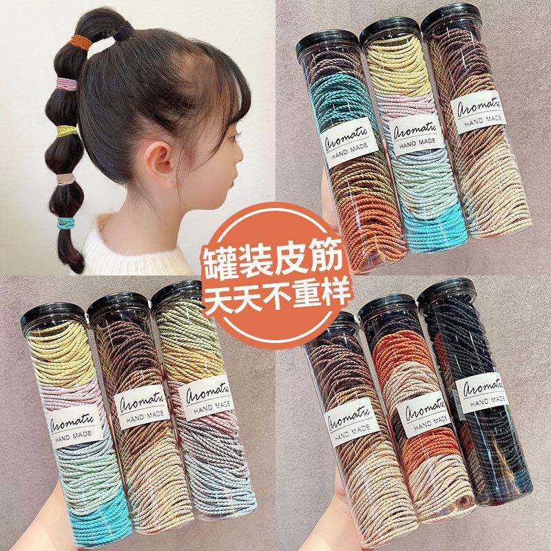 【領卷免運】螺紋髮圈 無縫髮圈 彈力髮圈 綁頭筋 韓系髮圈 綁馬尾 髮飾 髮束 簡約 紮頭筋 綁頭髮 糖果色（100入）-細節圖4