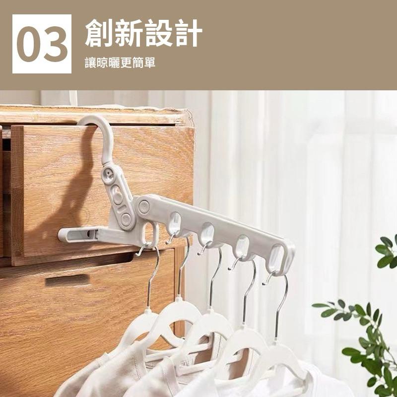 【台灣現貨】五孔折疊衣架 門後衣架 折疊衣架 掛衣架 晾衣架 旅行曬衣架 可折疊衣架 室內曬衣架 衣架 收納衣架-細節圖5