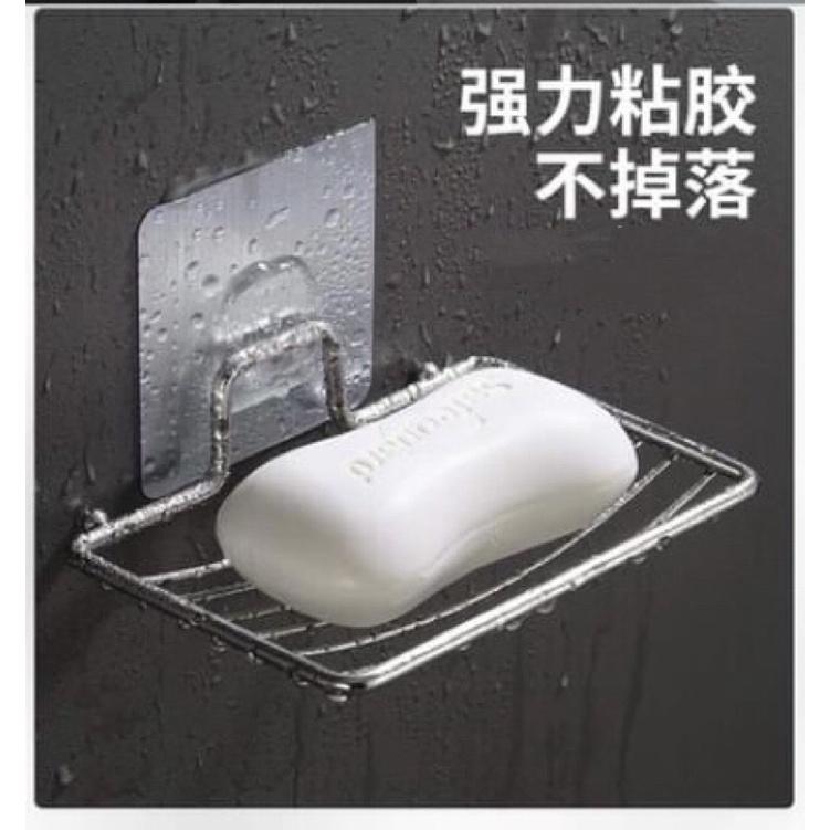 【領卷免運】無痕貼肥皂架 不鏽鋼肥皂架 瀝水架 肥皂架 摟空架 肥皂收納架 海面架 菜瓜布架 浴室 廚房🔥現貨🔥衛浴設備-細節圖4