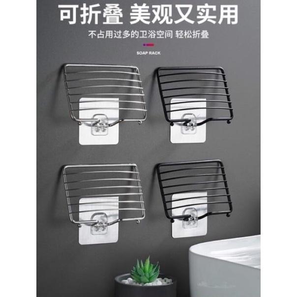 【領卷免運】無痕貼肥皂架 不鏽鋼肥皂架 瀝水架 肥皂架 摟空架 肥皂收納架 海面架 菜瓜布架 浴室 廚房🔥現貨🔥衛浴設備-細節圖5