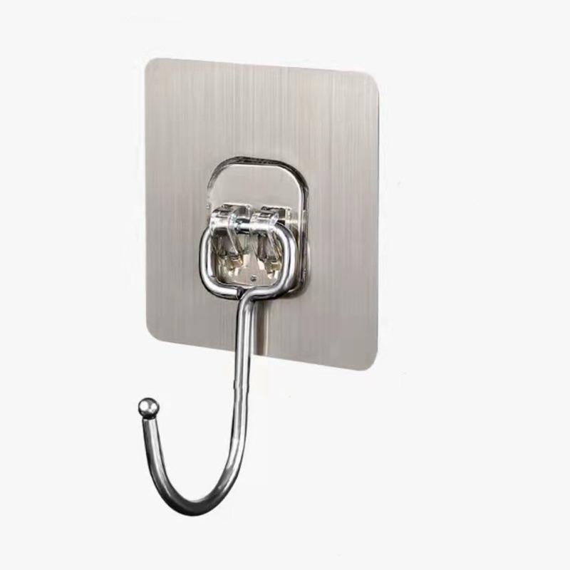 【領卷免運】不鏽鋼掛鈎 掛鉤 掛勾  無痕掛勾 強力掛勾 免打孔 掛 鐵鉤 勾  拖把 掛架 大掛鈎 黏貼掛勾防水掛勾.-細節圖2