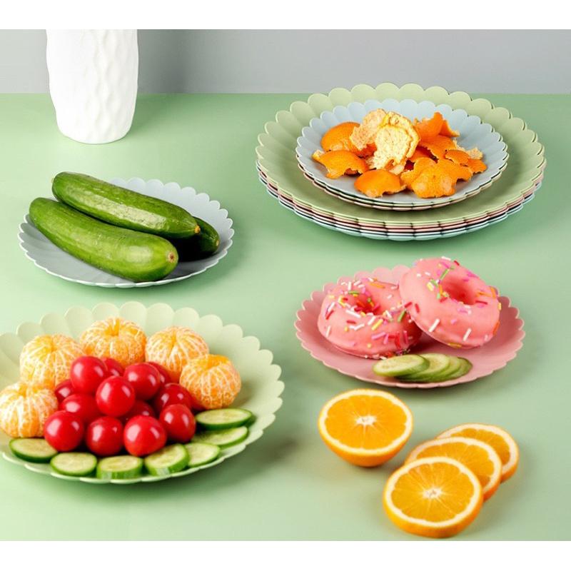 盤子 餐盤 圓盤 淺圓盤  零食盤 水果盤 點心盤 盤子 蛋糕盤 菜渣盤 菜盤 塑膠盤 耐摔盤 骨頭盤 小盤子 花邊 盤-細節圖2