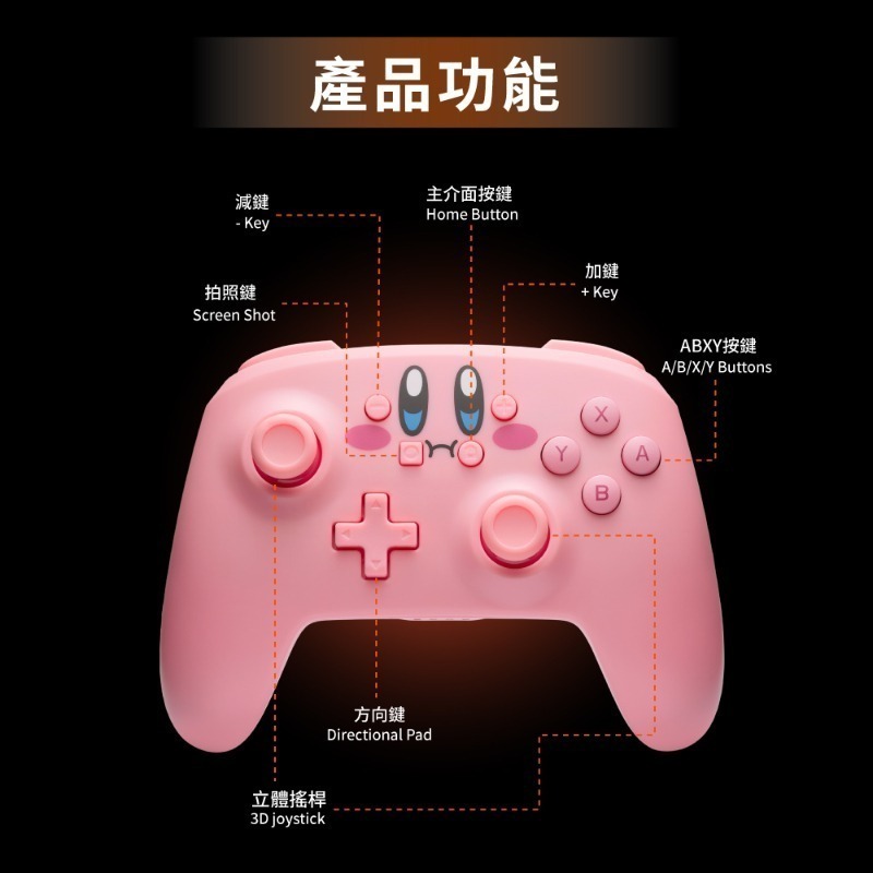 [團購商品]PowerA 任天堂官方授權 無線遊戲手把限量款 俏皮卡比-細節圖7