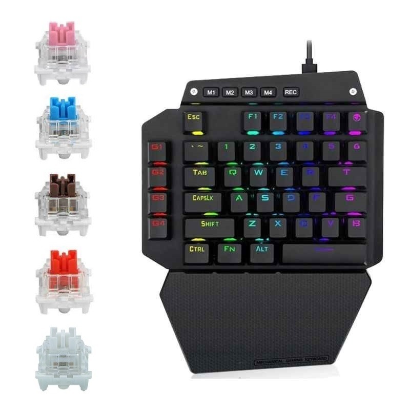 e元素 K700 單手鍵盤 機械鍵盤 青紅茶黑軸可選 鍵鼠轉換器 壓槍鼠 壓槍宏 輔助瞄準 XIM-細節圖4