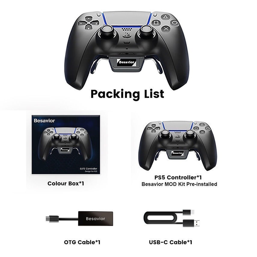 PS5 精英手把 Besavior 菁英手把 支援鍵鼠轉換器 Reasnow S1 XIM 克麥-規格圖7
