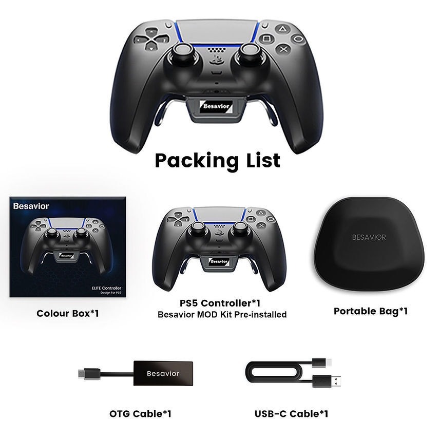 PS5 精英手把 Besavior 菁英手把 支援鍵鼠轉換器 Reasnow S1 XIM 克麥-規格圖7