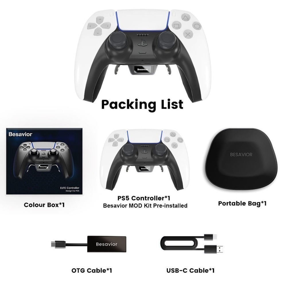 PS5 精英手把 Besavior 菁英手把 支援鍵鼠轉換器 Reasnow S1 XIM 克麥-規格圖7