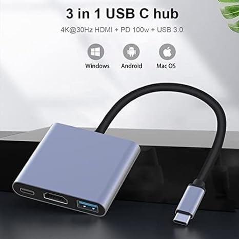 三合一 集線器 Type-c轉Hdmi+USB3.0+PD(100W充電) 支援Switch投射 多功能集線器-細節圖4