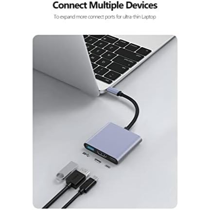 三合一 集線器 Type-c轉Hdmi+USB3.0+PD(100W充電) 支援Switch投射 多功能集線器-細節圖3