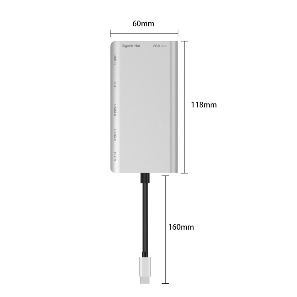 Type-C 八合一多功能HUB轉接器 雙USB3.0集線器 Mac轉接頭(支持PD快充/SD卡讀取)-細節圖3