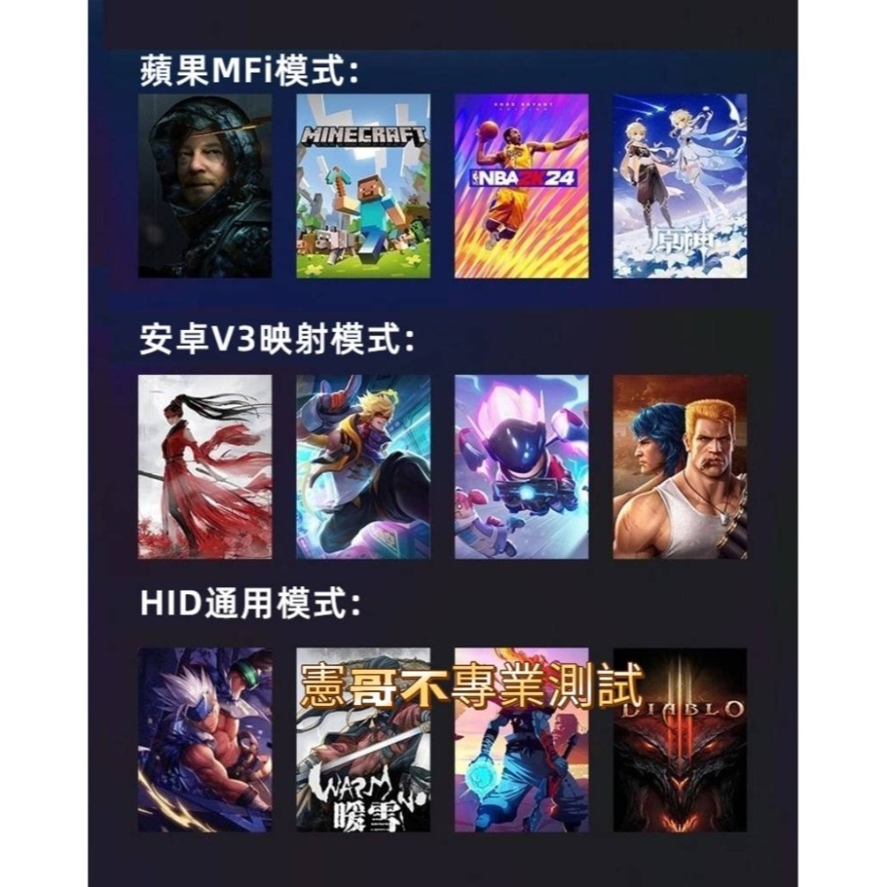 有線搖桿 適用 安卓 iPhone 15 手機 type-c 有線直連手柄 無延遲 背鍵巨集 巔峰極速 全明星街球派對-細節圖2