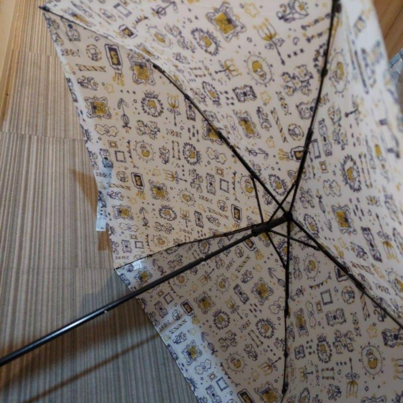 日本帶回正版Sanrio 美樂蒂my melody 深藍色花朵雙子星白色超輕量摺疊傘雨傘陽傘-細節圖9