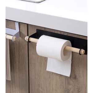 黑色毛巾架紙巾架 免釘牆黏貼式冰箱架 置物架 收納架 餐巾紙架 抹布架 毛巾架 衛生紙架 廚房紙巾架 廚房置物架-細節圖2