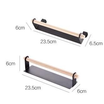 黑色毛巾架紙巾架 免釘牆黏貼式冰箱架 置物架 收納架 餐巾紙架 抹布架 毛巾架 衛生紙架 廚房紙巾架 廚房置物架-細節圖3