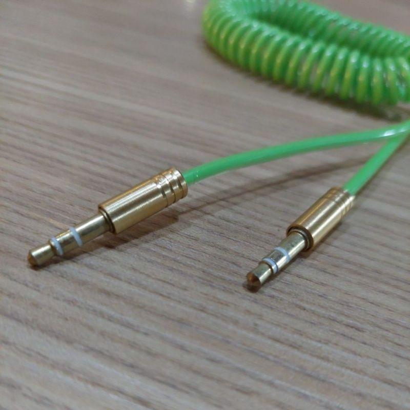 綠色捲捲3.5mm立體音源線 公-公 3.5mm公 喇叭線 對錄線 MP3音響線 100cm 1M-細節圖2