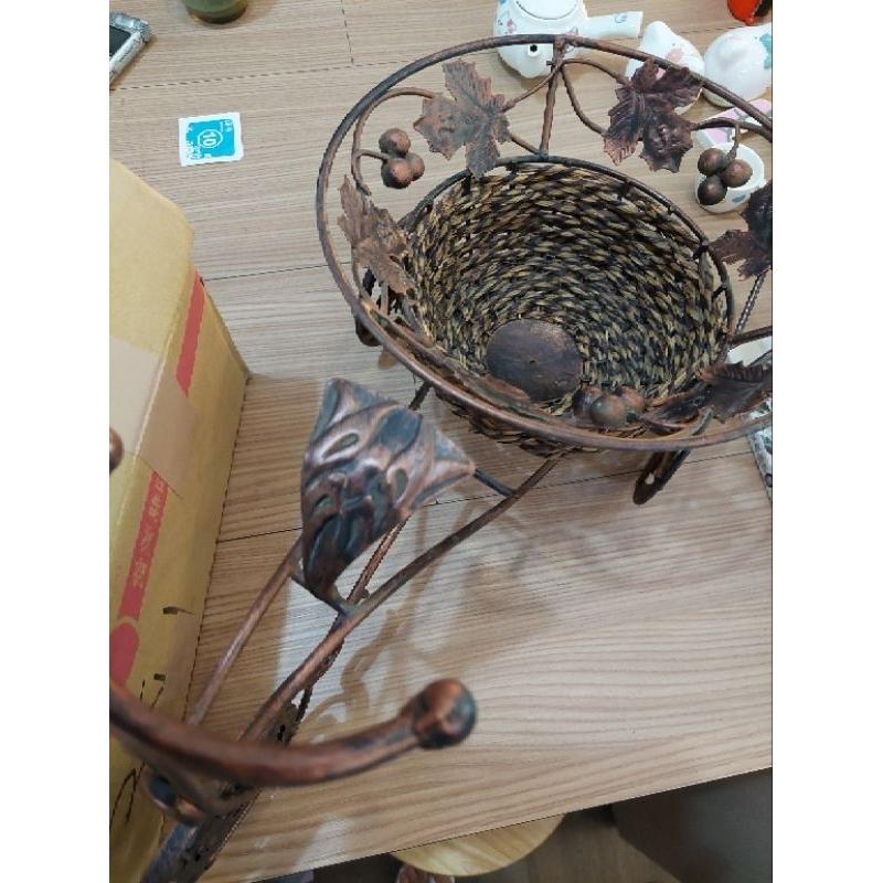 腳踏車花架 造型花架 三輪車花架 花盆架 居家裝飾腳踏車戶外花台盆栽架 腳踏車鐵藝花架藤籃置物架收納架-細節圖2