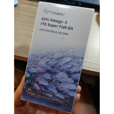 VITABOX挪威 85% 高濃度 rTG 魚油 Omega-3 (EPA+DHA)60顆入