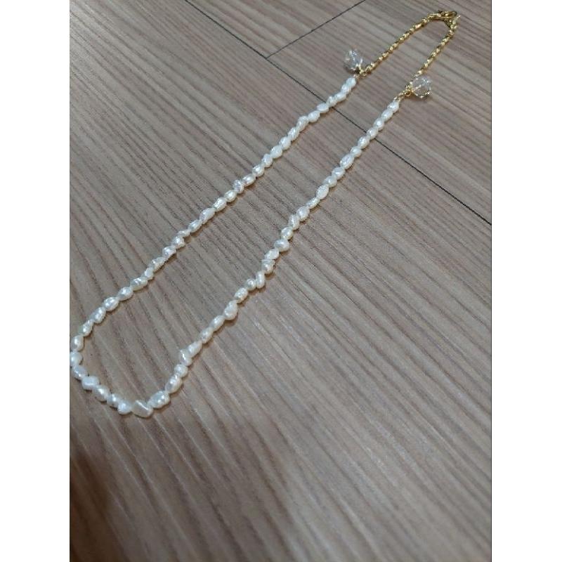 法式復古天然不規則珍珠項鍊 新款簡約輕奢小眾氣質頸鍊 ins網紅項鍊-細節圖3