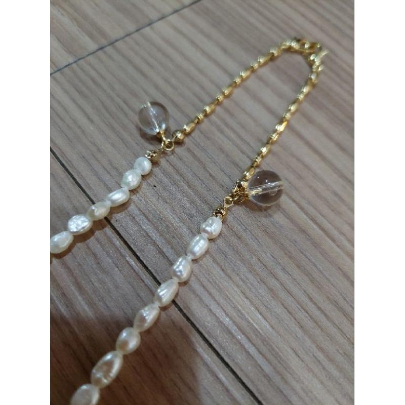 法式復古天然不規則珍珠項鍊 新款簡約輕奢小眾氣質頸鍊 ins網紅項鍊-細節圖4