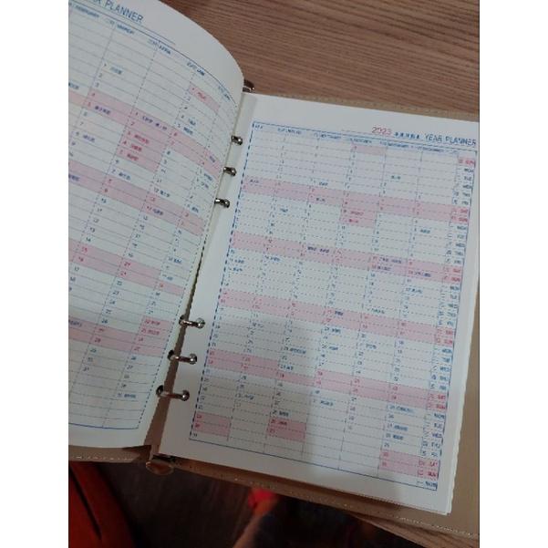 TOA 質感磁吸扣咖啡色2023年 112年六孔活頁夾行事曆日記筆記本皮革萬用手冊年度手冊 皮革年曆 行事曆年度日誌-細節圖7