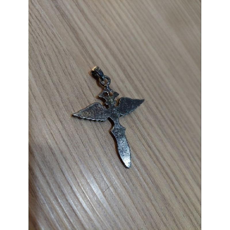 古銅色合金和平使者天使之翼短劍造型墜子首飾造型Diy材料-細節圖3