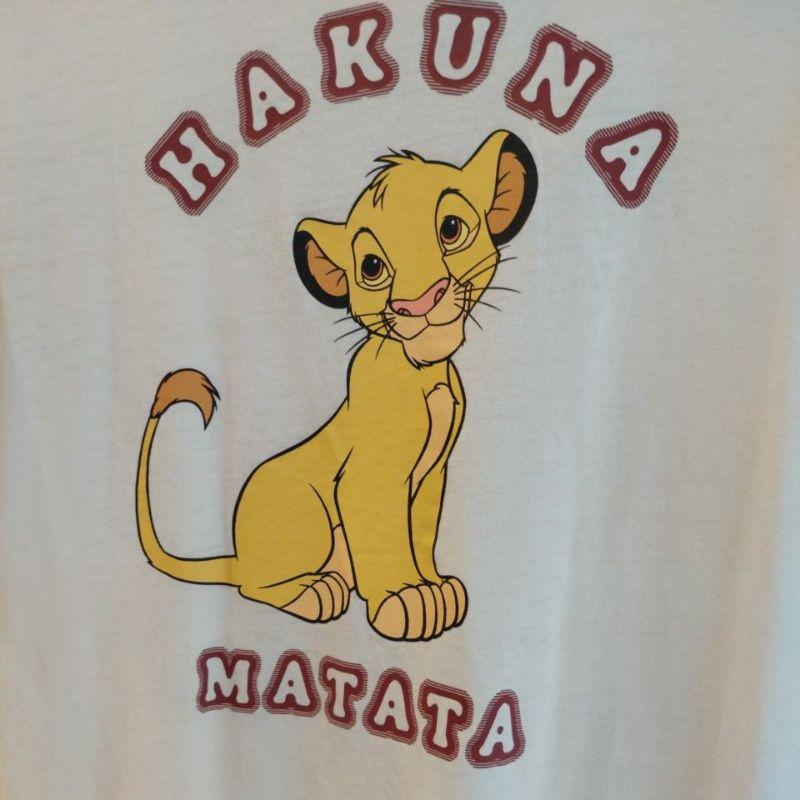 Disney hakuna matata獅子王米白短T XL-細節圖2
